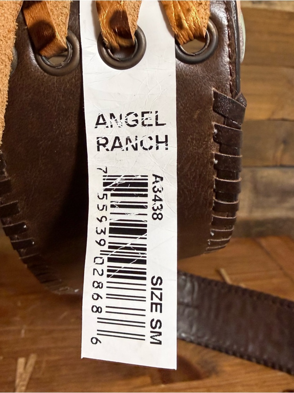 Angel Ranch Reptile Print Western Fringe Belt Size Small Brown Gold - Picture 4 of 6